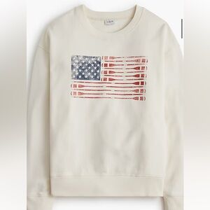 J. Crew Cream Sweater with Flag Design